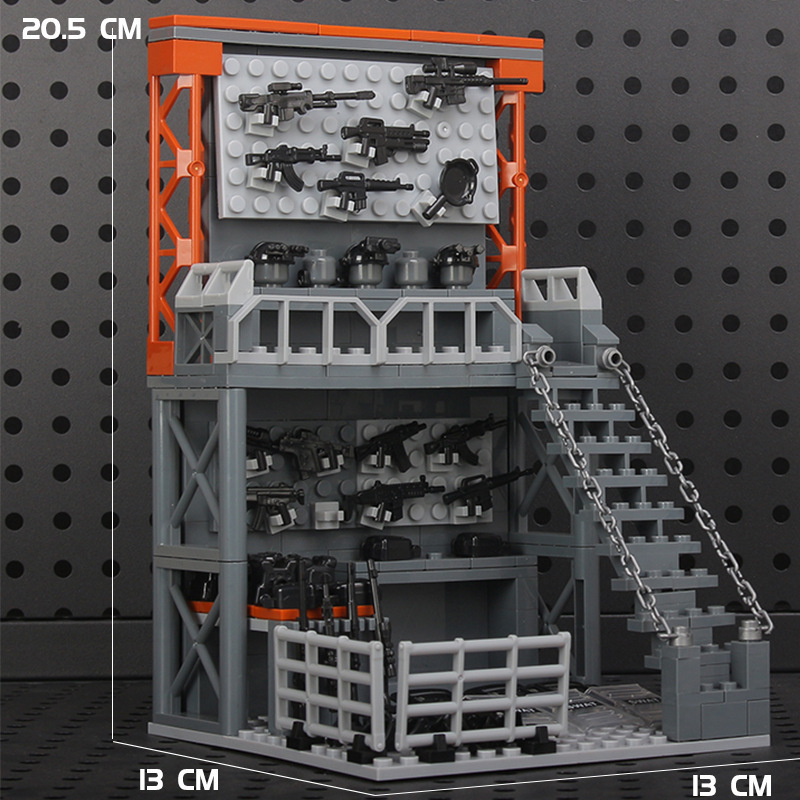 国境を越えたホットセール MOC 軍事基地監視塔シーンビルディングブロック特殊部隊フィギュア DIY 組み立て教育玩具|undefined