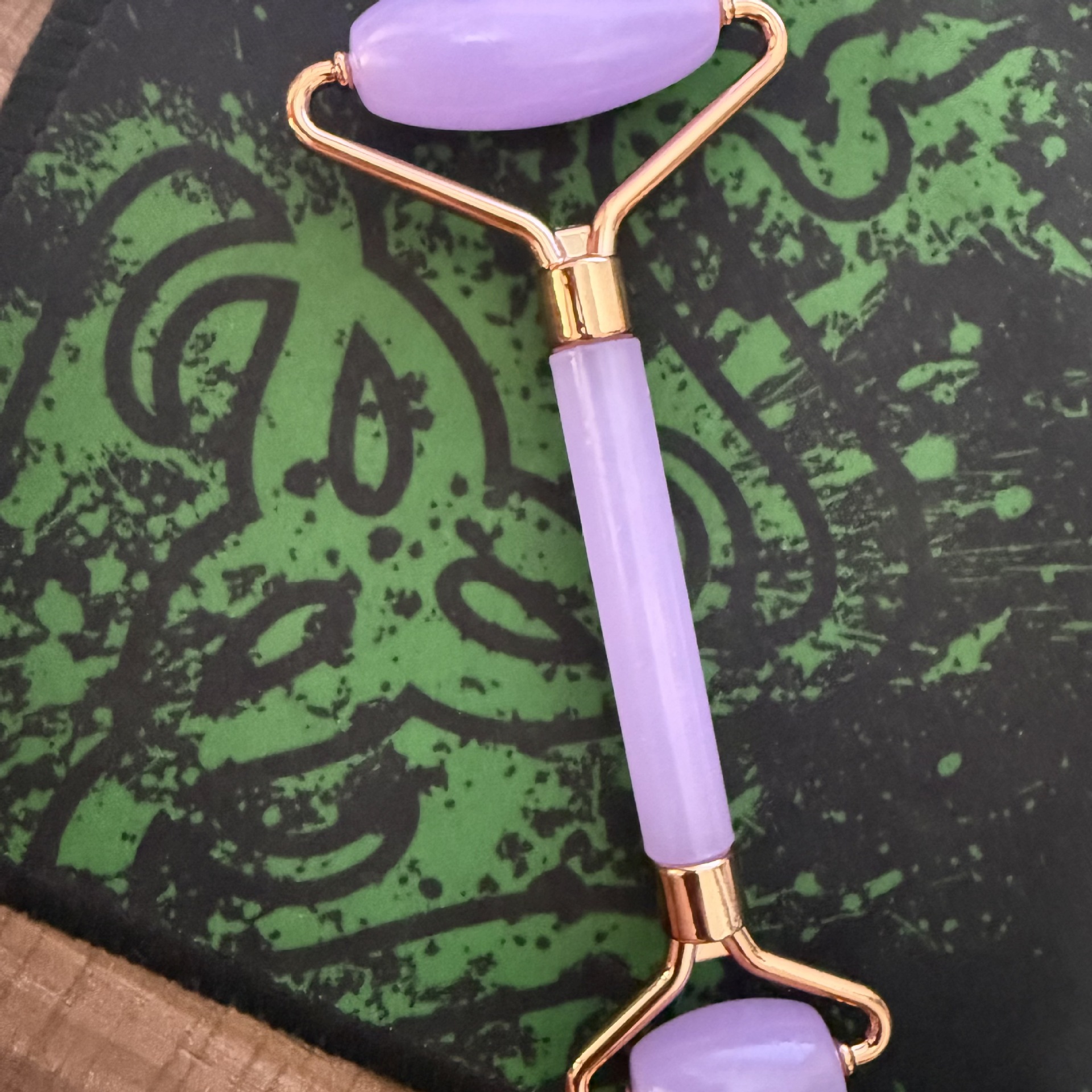 masajeador de rodillos de cristal de polvo en forma de corazón, masajeador de rodillos de doble cabeza, placa de belleza facial de cristal rosa image 11