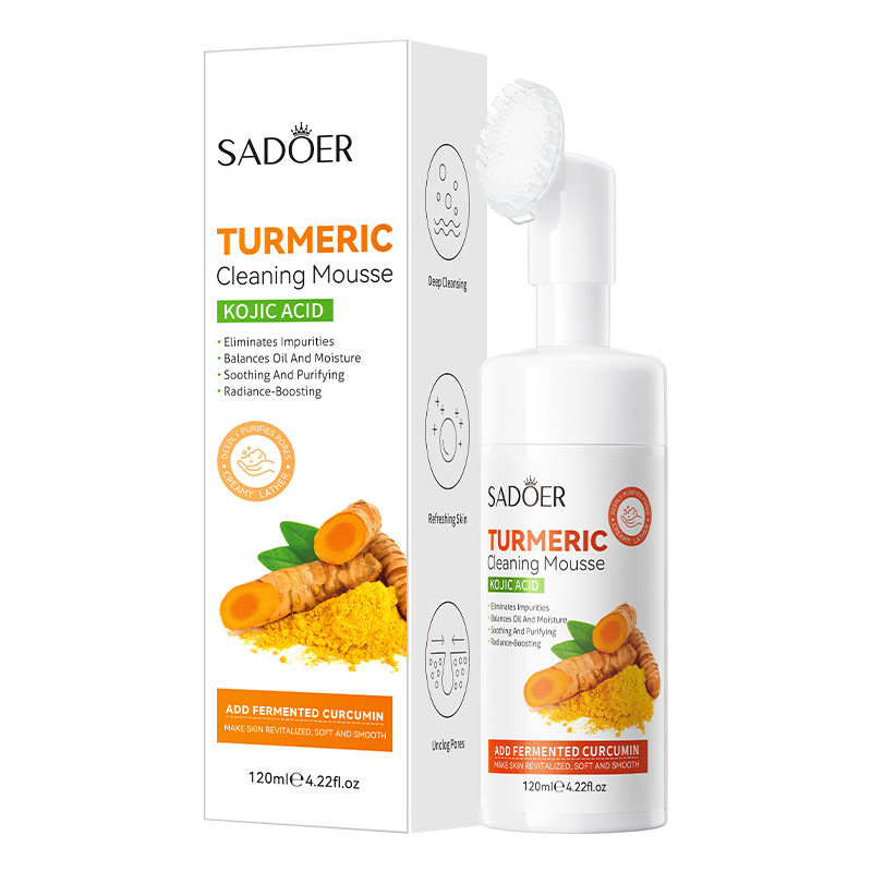 Espuma limpiadora facial SADOER pure English con aminoácidos de plantas y frutas, con cabezal de cepillo, venta al por mayor para comercio exterior transfronterizo.