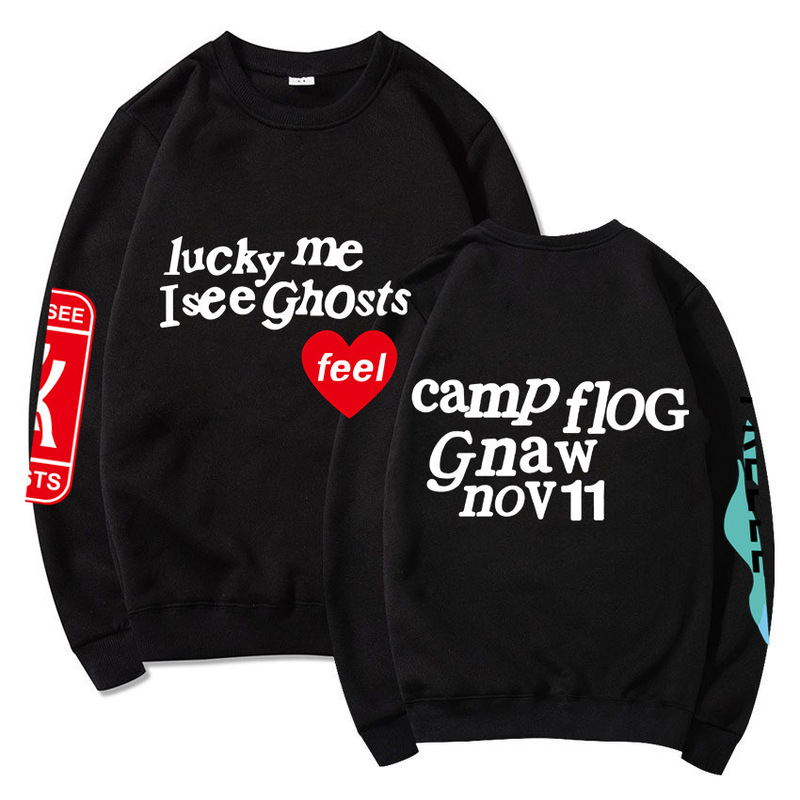 Kanye West Kanye Album Kids See Ghosts Freeee Hoodie Printed Round Neck Sweatshirt