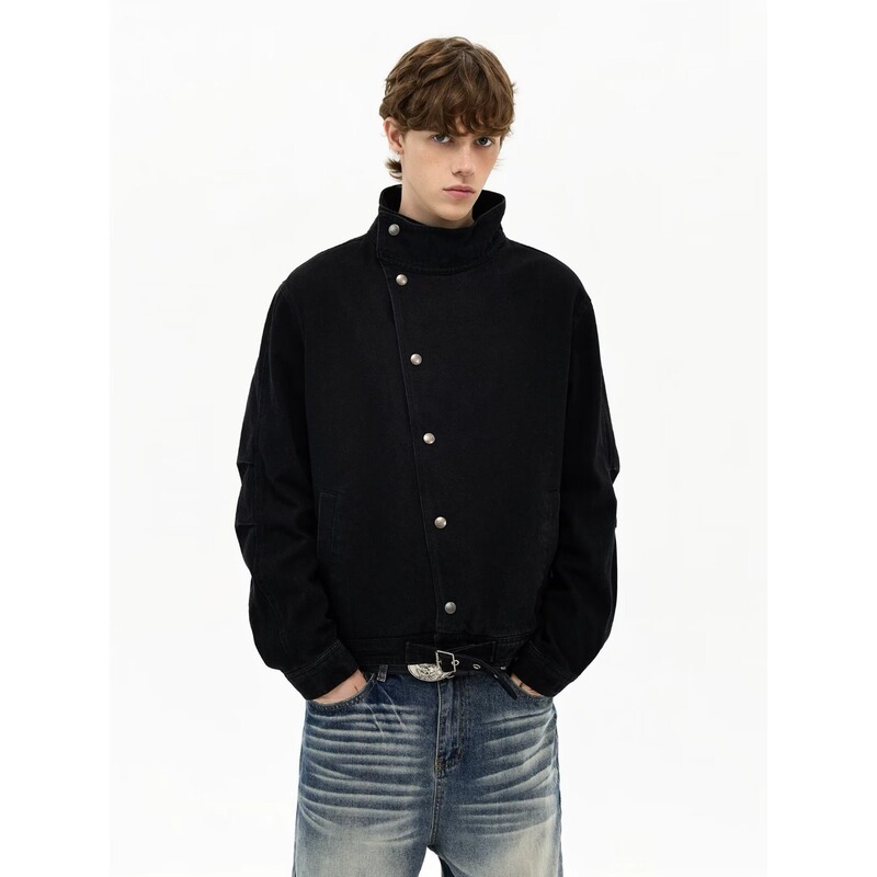 Men's stand-up collar baseball jacket, American retro pilot jacket, trendy and stylish, loose fit, suitable for couples, casual and relaxed style, perfect for spring and autumn Men's stand-up collar baseball jacket, American retro pilot jacket, trendy and stylish, loose fit, suitable for couples, casual and relaxed style, perfect for spring and autumn