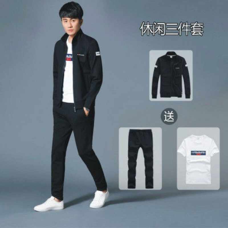 운동복 세트 남성 봄과 가을 청소년 후드 스웨트 셔츠 고등학생을위한 남성용 캐주얼 투피스 패션 의류