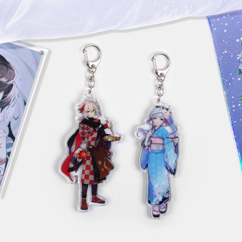 Genshin animation peripherals Kamisato Ayaka Maplehara Manyo two-dimensional character acrylic sandwich keychain
