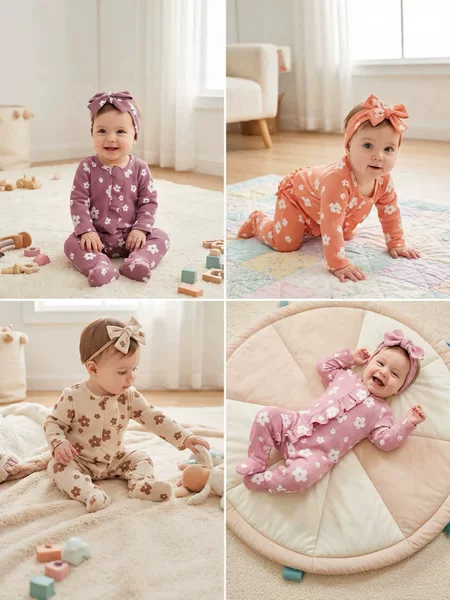 Cross-Border Baby Clothes Spring and Autumn Long-Sleeve Romper European and American Ins Style Floral Jumpsuit Two-Piece Set for Baby Girls