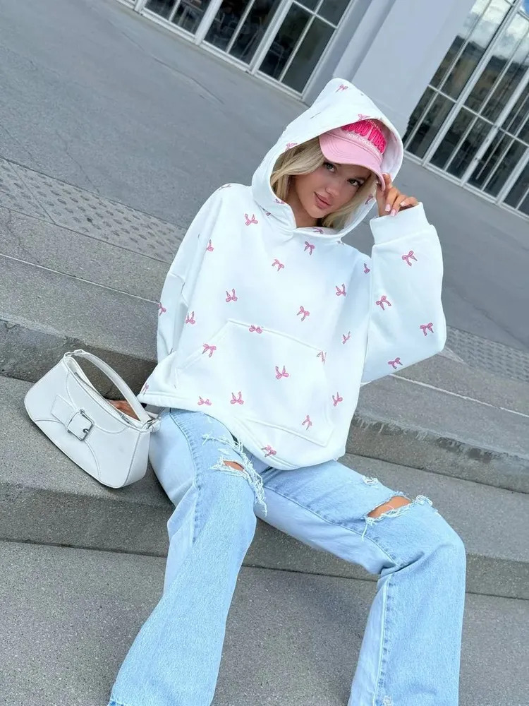 Vintage-Inspired Plus Size Blouse – Flowy Oversized Shirt With Sweet Cherry & Butterfly Print, Comfortable Polyester Top For Women_ecoleips.com