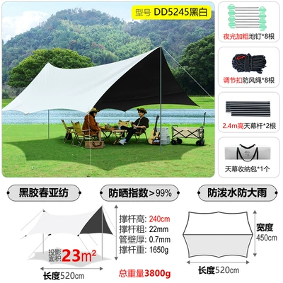 Protection, Rainproof, Thickened for Outdoor — Avtomobil yan çətirləri - octagon-5245m-vinyl-canopy-black-and-white-canopy-sold-separately