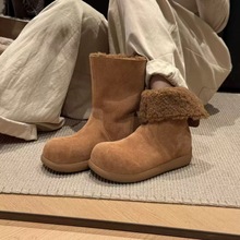 冬日小暖炉厚底勃肯雪地靴女2025冬季新款加绒加厚两穿短靴棉靴子