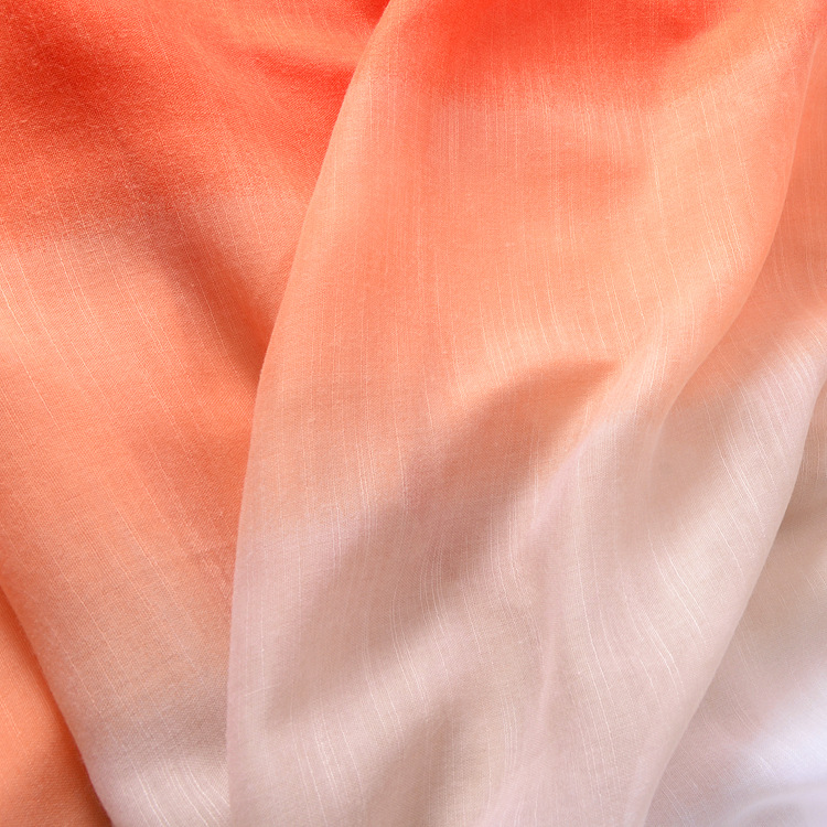 Nueva moda simple color a juego impresión gradiente algodón y lino sensación bufanda larga borla desgaste exterior otoño e invierno cálido chal