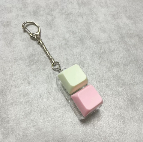 Creative Stress Relief Keychain with 234569 Combination Keyboard Toy, Macaron Multi-Key Switch Keychain