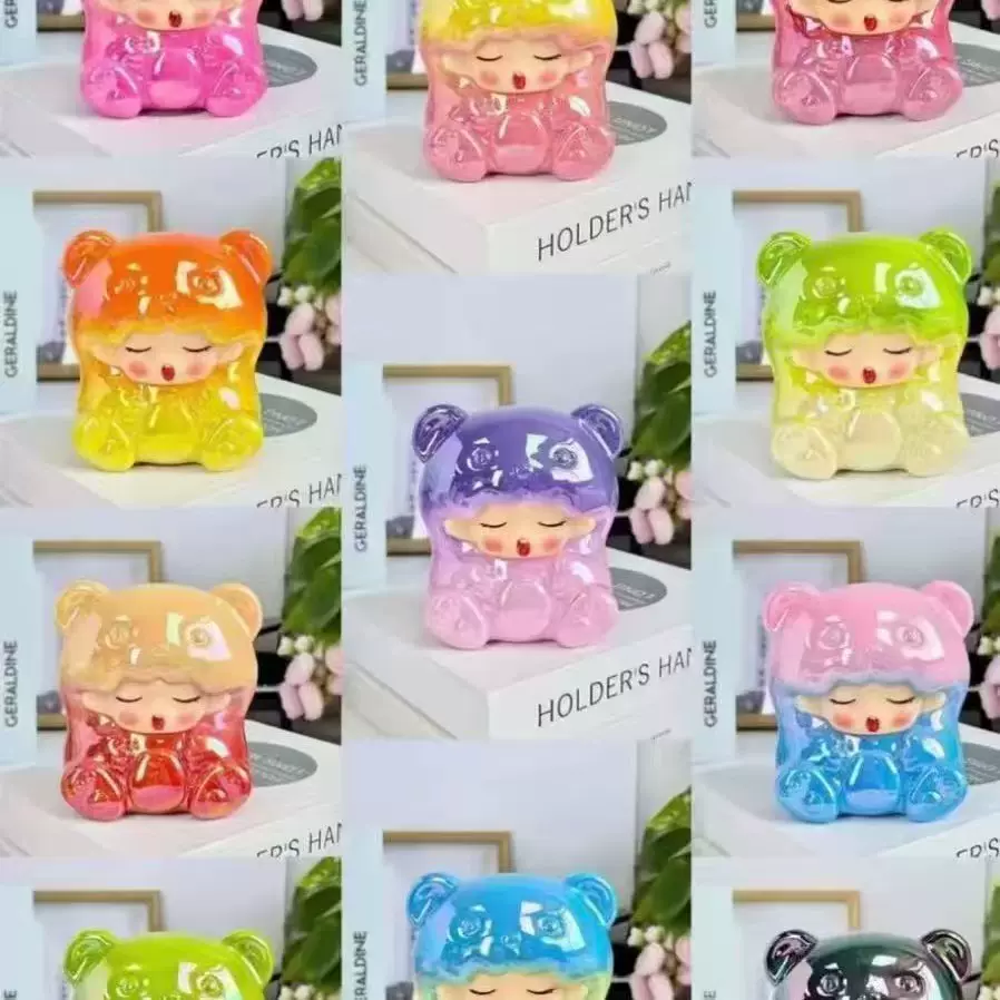 电镀渐变色摆件云梦小熊软糖树脂DIY饰品配件超大创意立体可爱卡
