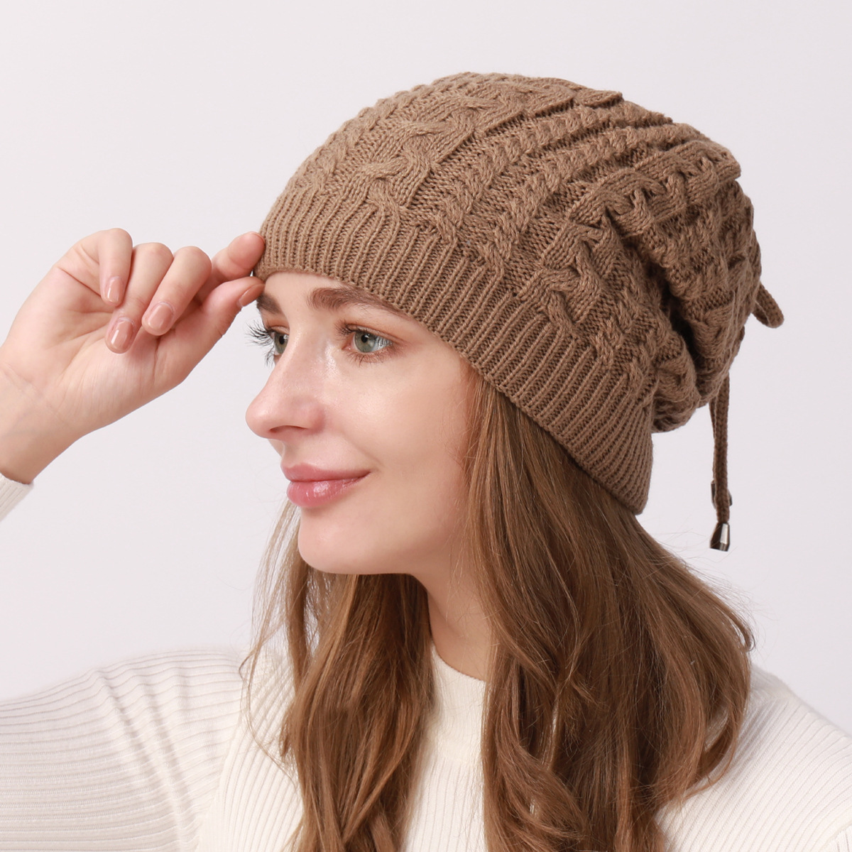 Damen Strickmütze Und Nackenwärmer Set Für Den Winter_voghion.com
