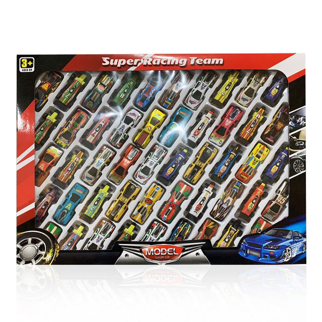 Regalo para niños regalo en caja coche de juguete premio de estudiante de escuela primaria pull back car 50 Pack niños al por mayor