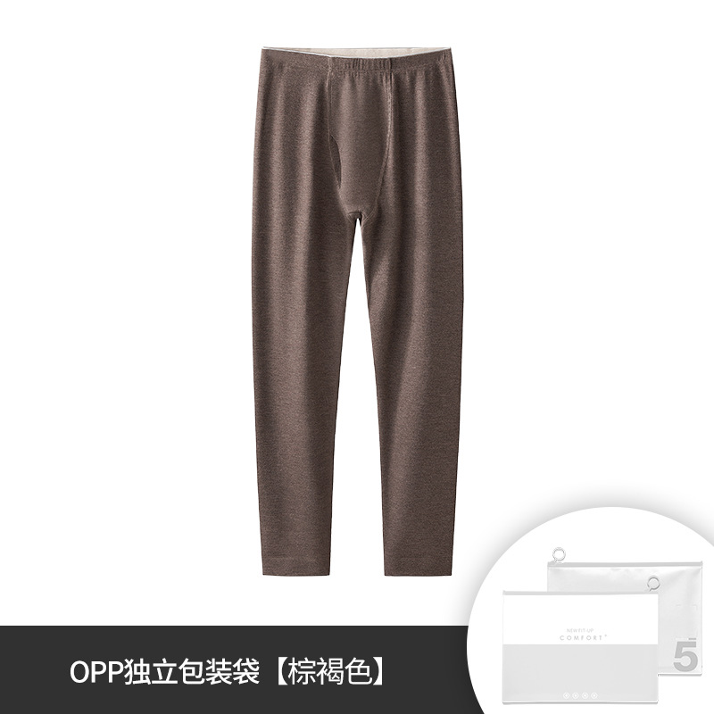 [Super suave y cálido] Nuevos pantalones térmicos transfronterizos más lana de seda gruesa de terciopelo otoño e invierno pantalones largos sin costuras para hombres en stock