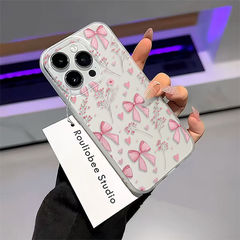 ピンクの蝶の花はリンゴ14promax携帯ケース15 16ソフトケース11フロスト16proシンプルXSを適用します