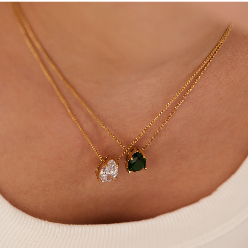 Holiday, Street Occasion 304 Stainless Steel Material PVD Coated 18K Gold Real Gold Plated Geometric 304 Stainless Steel IG Style Korean Style Waterproof Non Tarnish 304 Stainless Steel Necklace