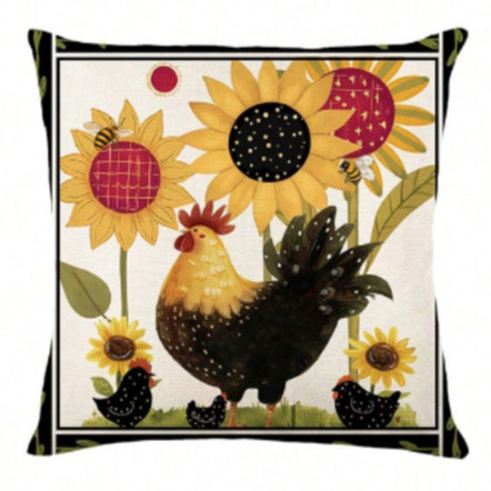 2024 explosión transfronteriza adorable patrón de animal pequeño abrazar almohada de impresión de lino Amazon mesa de sala de estar bandera dormitorio