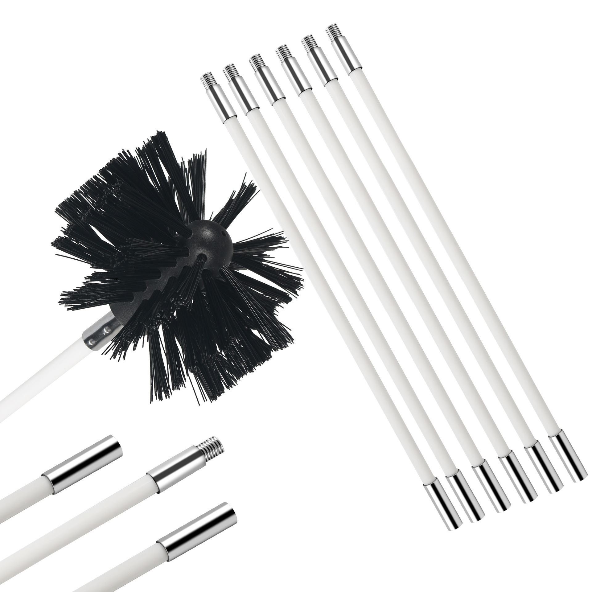 Cepillo de limpieza de chimenea POM para extractor y caldera, flexible, al por mayor image 30
