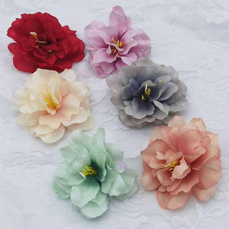 宋制髮飾芙蓉花絹花頭飾後壓髮夾花朵鴨嘴夾漢服配飾古風邊夾女