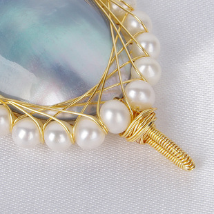 New 14K Pure Handmade Winding Seawater Mabei Pearl Pendant Original Design Random Winding DIY Jewelry Accessories