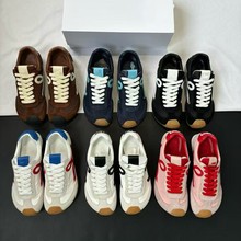 高版本~罗威同款真皮拼色不对称大头鞋休闲风芭蕾阿甘鞋德训鞋女