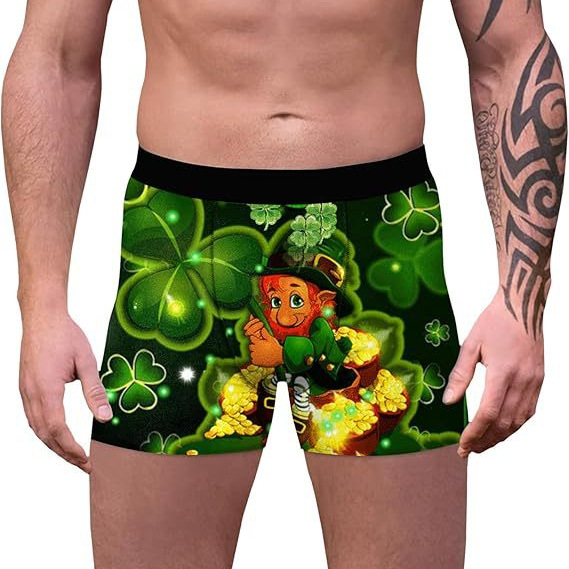 2025 Europa y América nueva moda casual trébol de cuatro hojas pantalones cortos de cuatro esquinas para hombre MP01