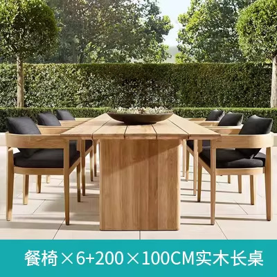 Mesa de comedor * 6 + 200cm de madera maciza