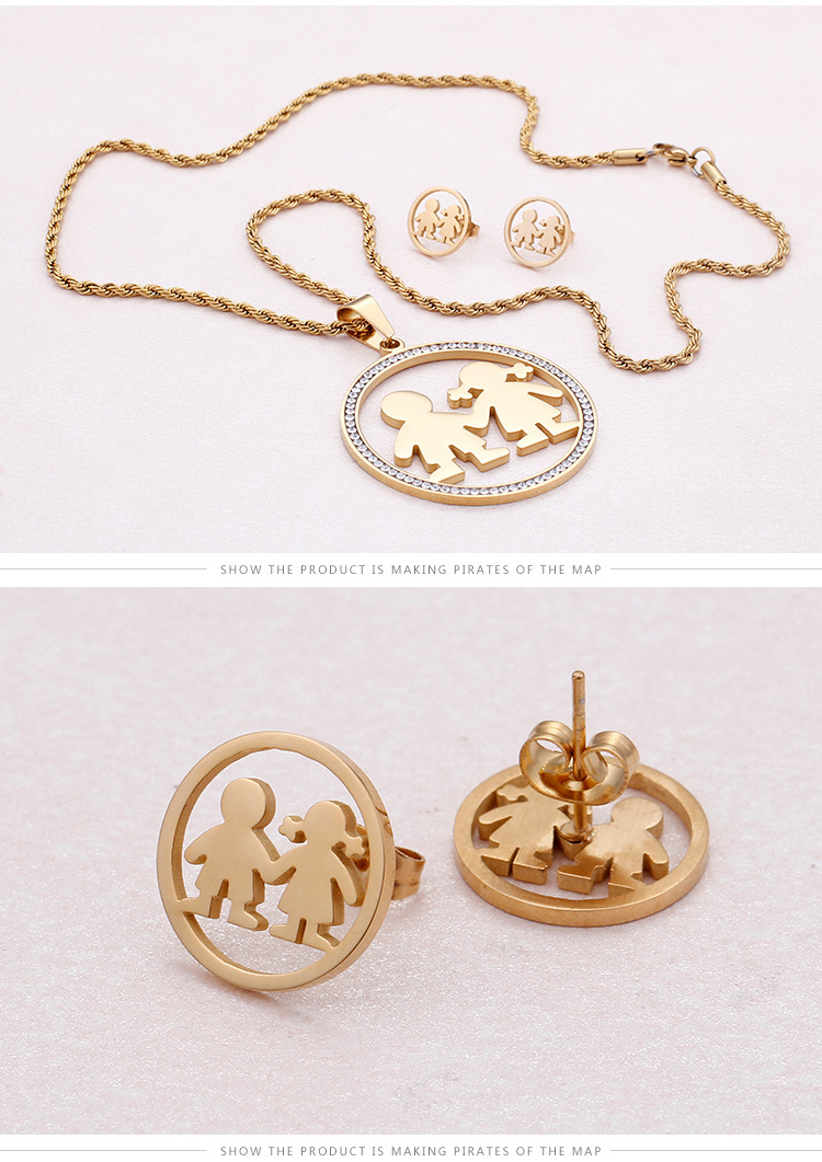 European and American Titanium Ornament Fashion Personality round with Diamond for Boys and Girls Or