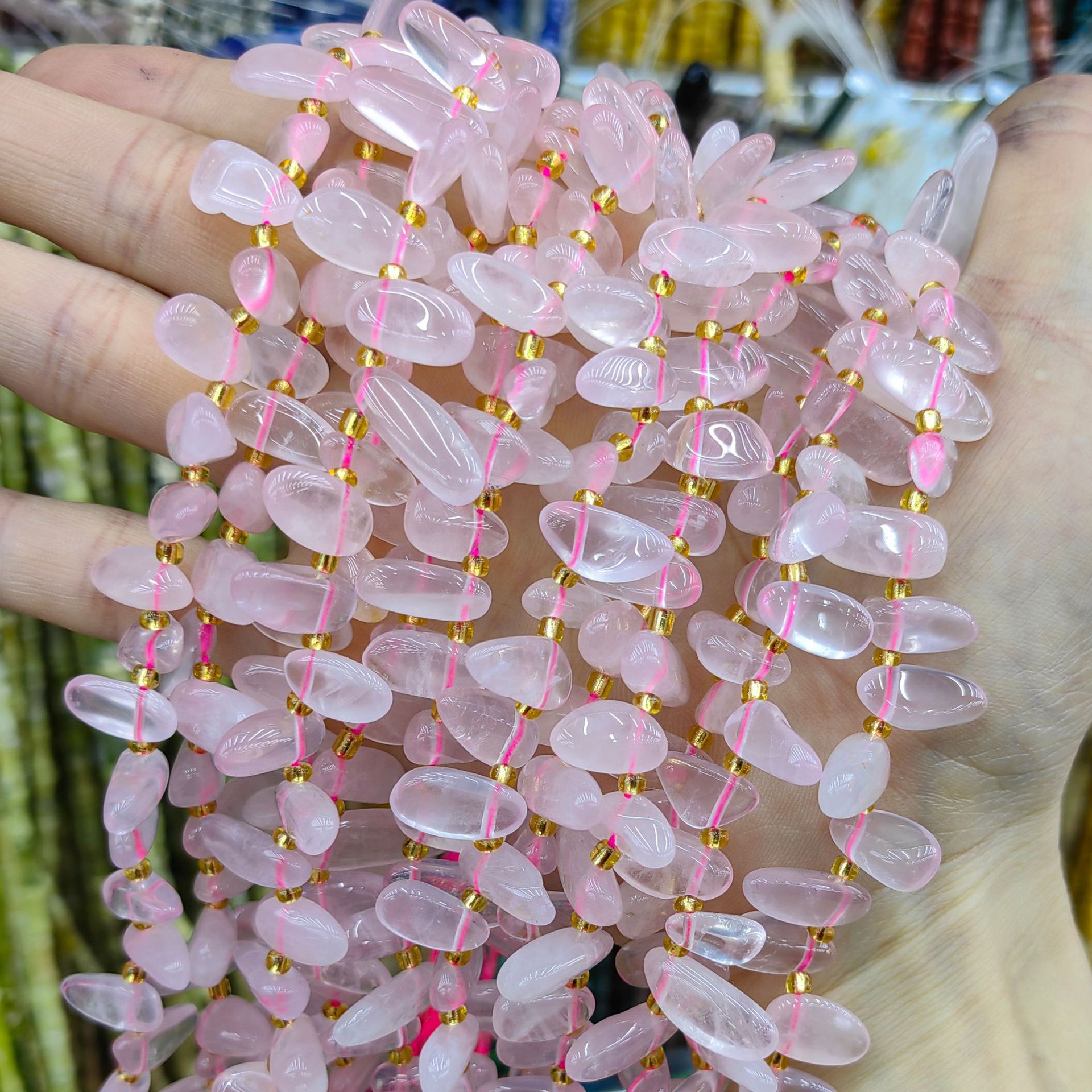 Piedra natural cristal piedra triturada amorfa agujeros laterales heterogéneos semiacabados joyería DIY perlas al por mayor