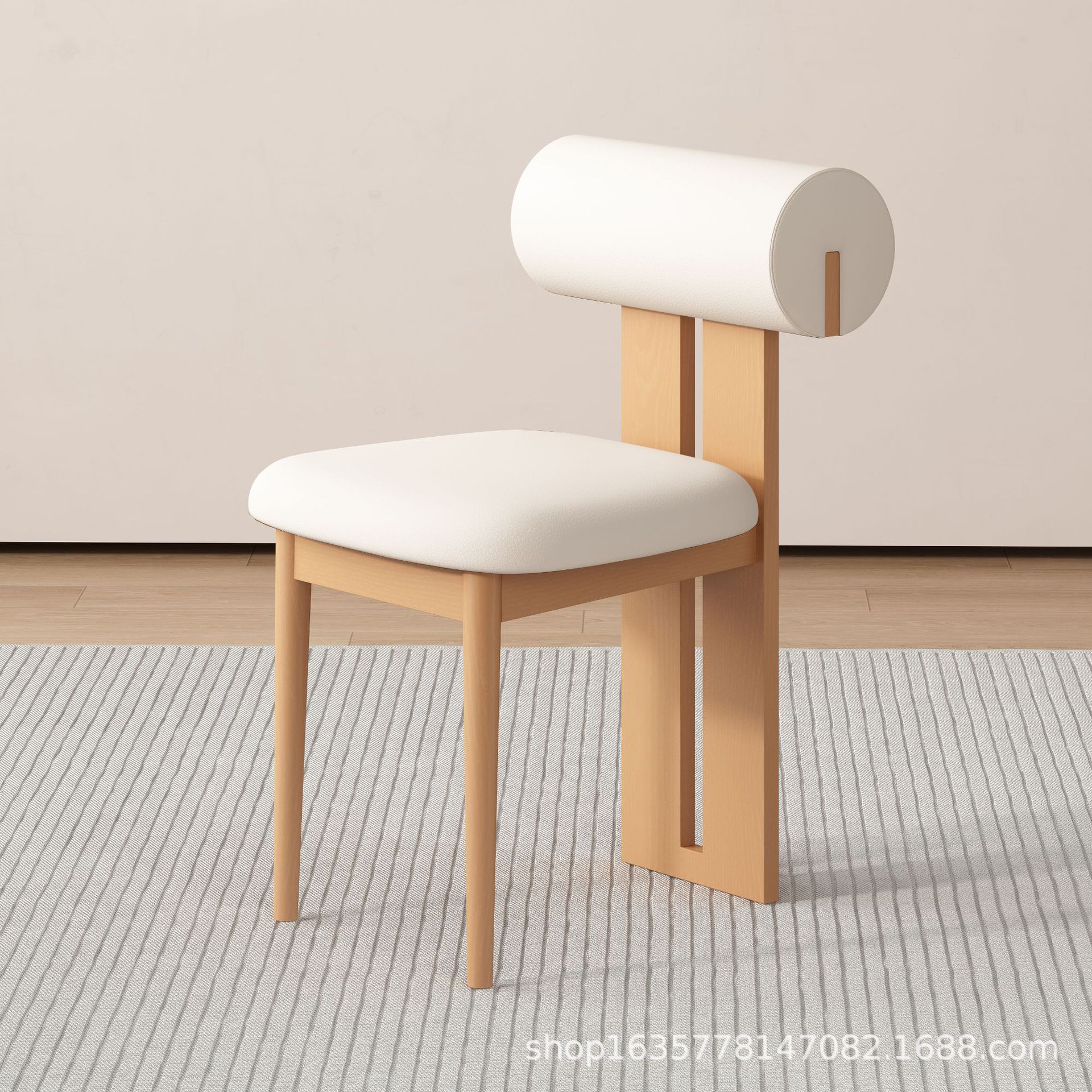 Silla de comedor de madera maciza medieval francesa retro silla de respaldo doméstica diseñador nórdico silla de hipopótamo casual fábrica de origen