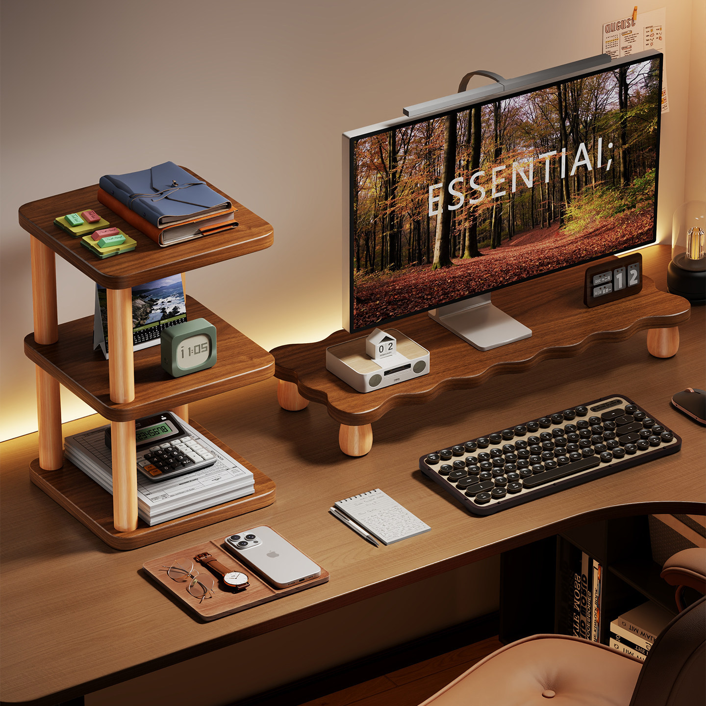 Elevador de Monitor para Escritorio Giratorio