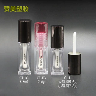 定制塑料粗杆唇彩管 方形PETG透明液体腮红管彩妆包材