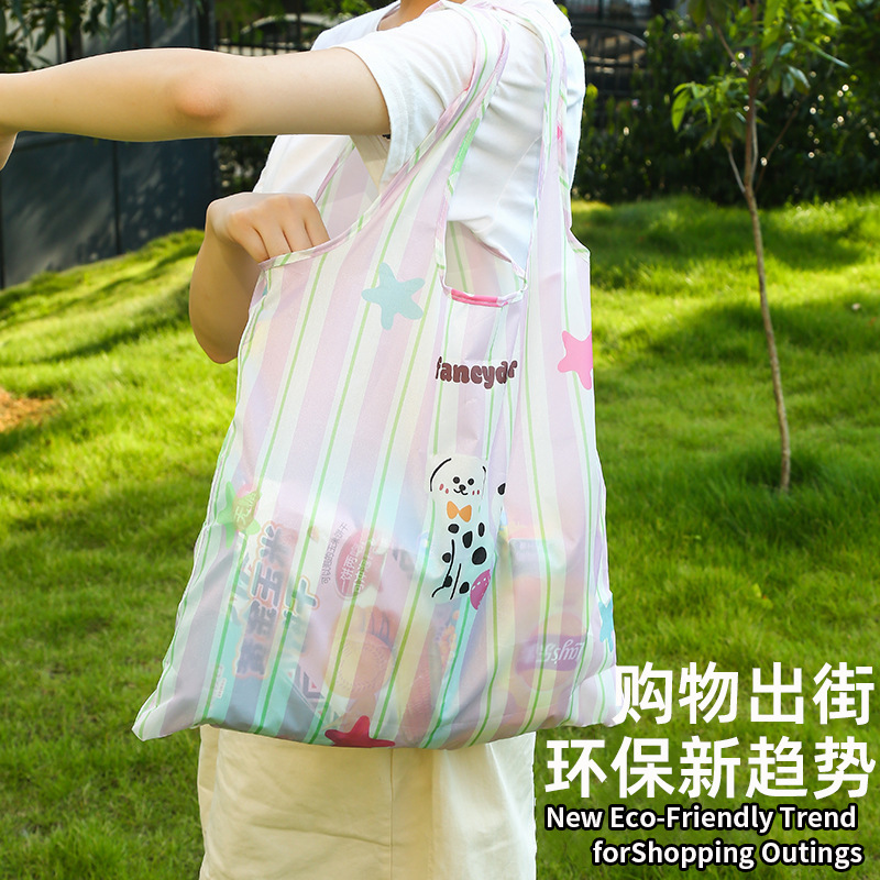 in stock Foldable Fashion Supermarket Shopping Bag Large Capacity Portable Women's Shoulder Portable Environmental Friendly Shopping Bag in stock Foldable Fashion Supermarket Shopping Bag Large Capacity Portable Women's Shoulder Portable Environmental Friendly Shopping Bag