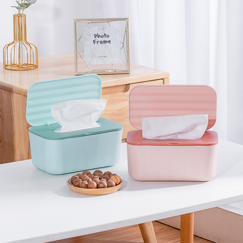 Desktop wet tissue box sealed storage box household dustproof wet tissue box with cover paper box printable logo