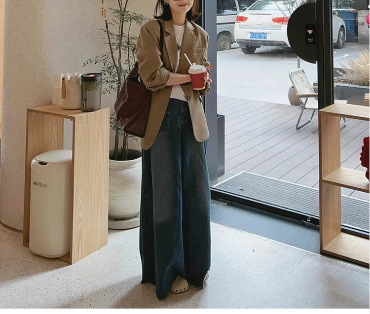 预售棕色休闲西装外套女春秋装新款韩版小个子宽松显瘦西服上衣|undefined