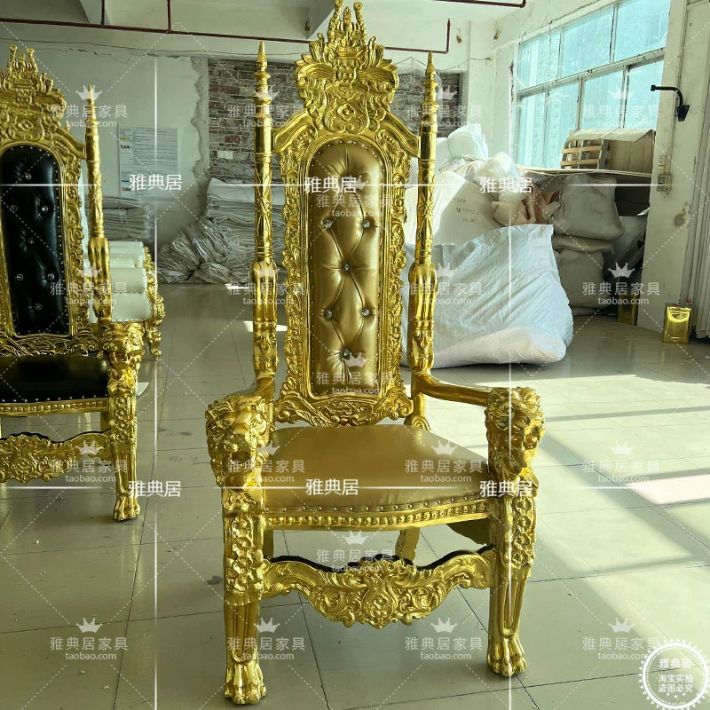 Интернет-знаменитость, неоклассическое кресло с высокой спинкой, резное кресло с изображением короля ангела, императорское кресло для фотостудии, свадебного вестибюля, диванное кресло