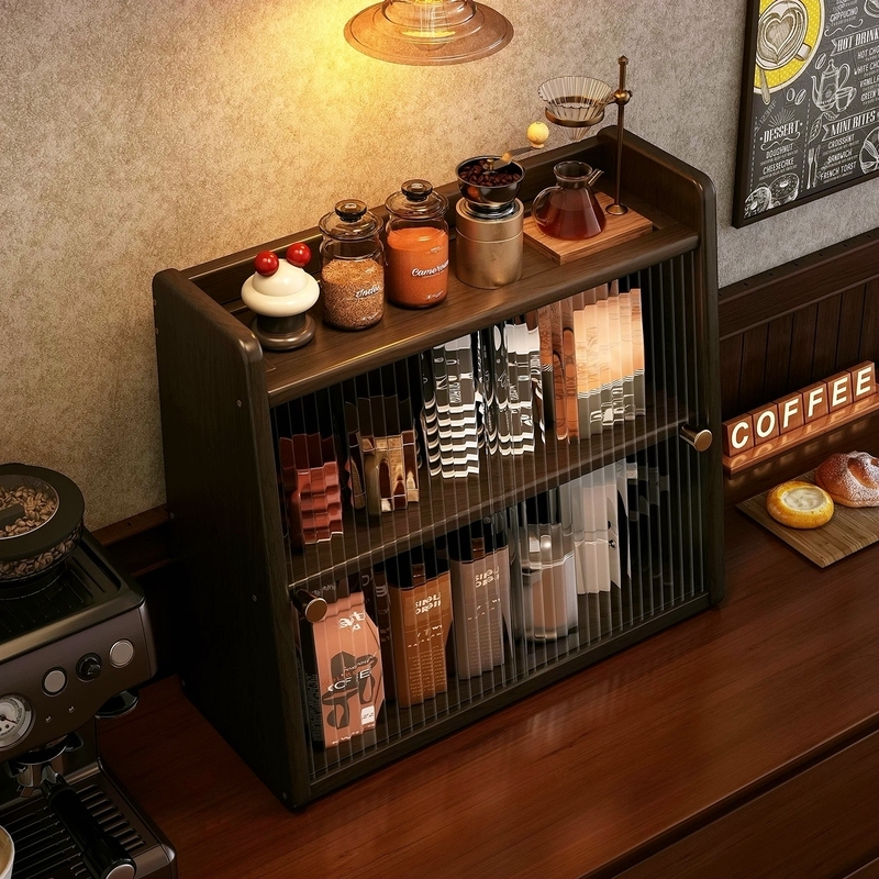 German Imported Solid Wood Dining Table Countertop Storage Rack Tea Coffee Cup Holder Cup Storage Rack Sideboard Storage Rack