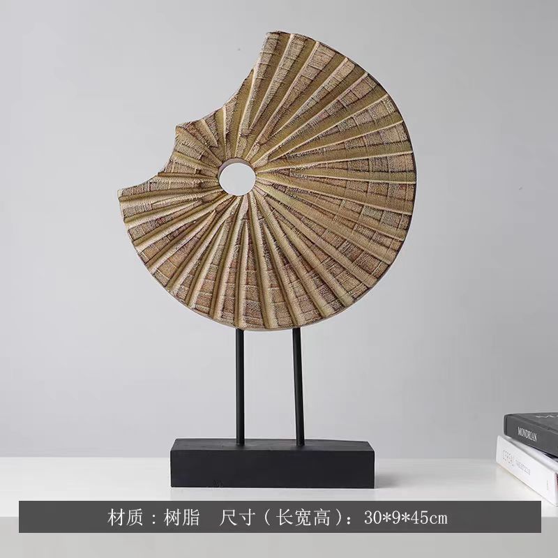 现代艺术几何扭曲黄色复古摆件软装艺术样板间客厅柜子家居摆件|undefined