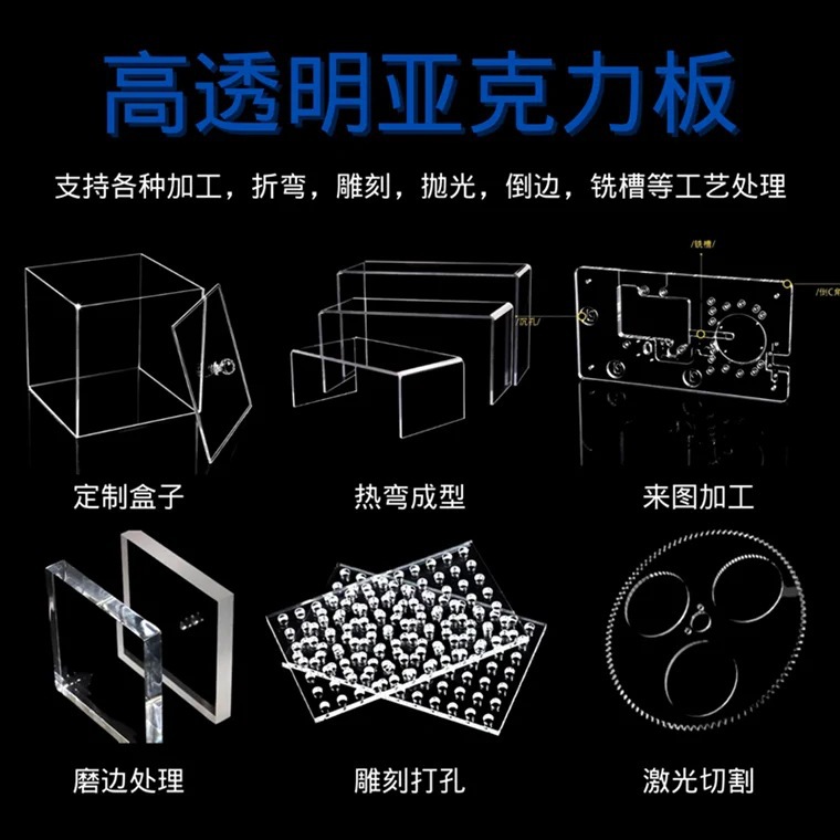 厂家亚克力加工厚板材高透明ps激光有机玻璃雕刻pc耐力板白色磨砂