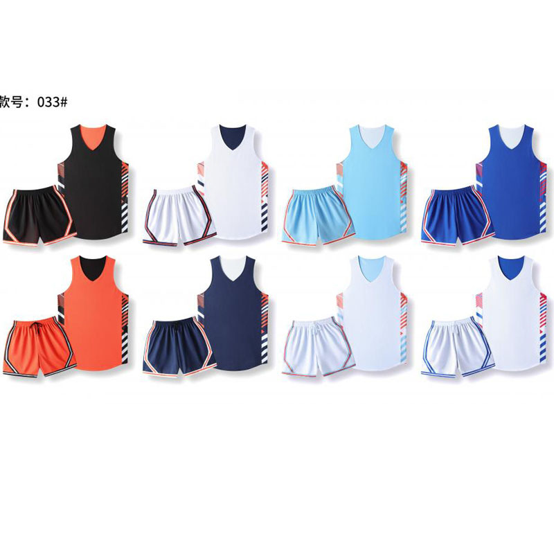 American Double-sided Basketball Uniform suit Printing Men's and Women's Training Competition Uniform Printing Positive and Reverse Double Wear Uniform