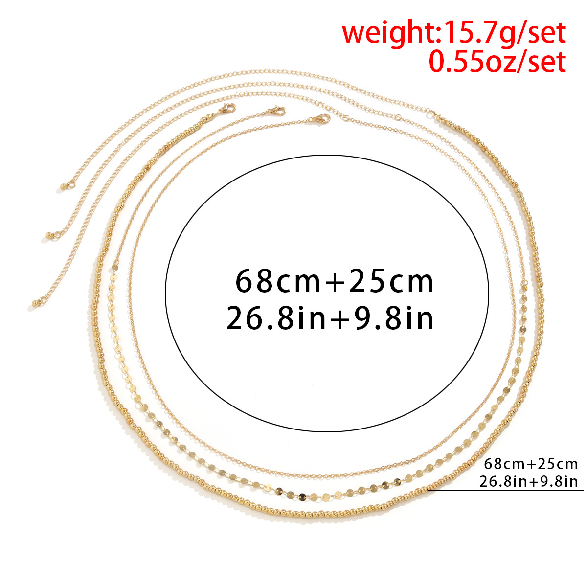 20g Weight Simple Style Geometric Metal Layered Tassel Waist Chain