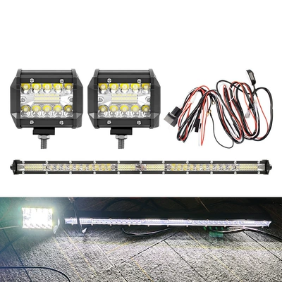 Motorcycle headlights, headlights Motorcycle Spotlights, External Double-Lens Super - small-single-row-1562-20-lights-60w-one-to-two-line-set