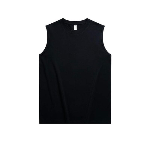 Summer Pure Cotton Heavyweight Solid Color Men's Sleeveless T-Shirt Backless Top Loose Plus Size Men's Kimono Short Sleeve T-Shirt Trendy