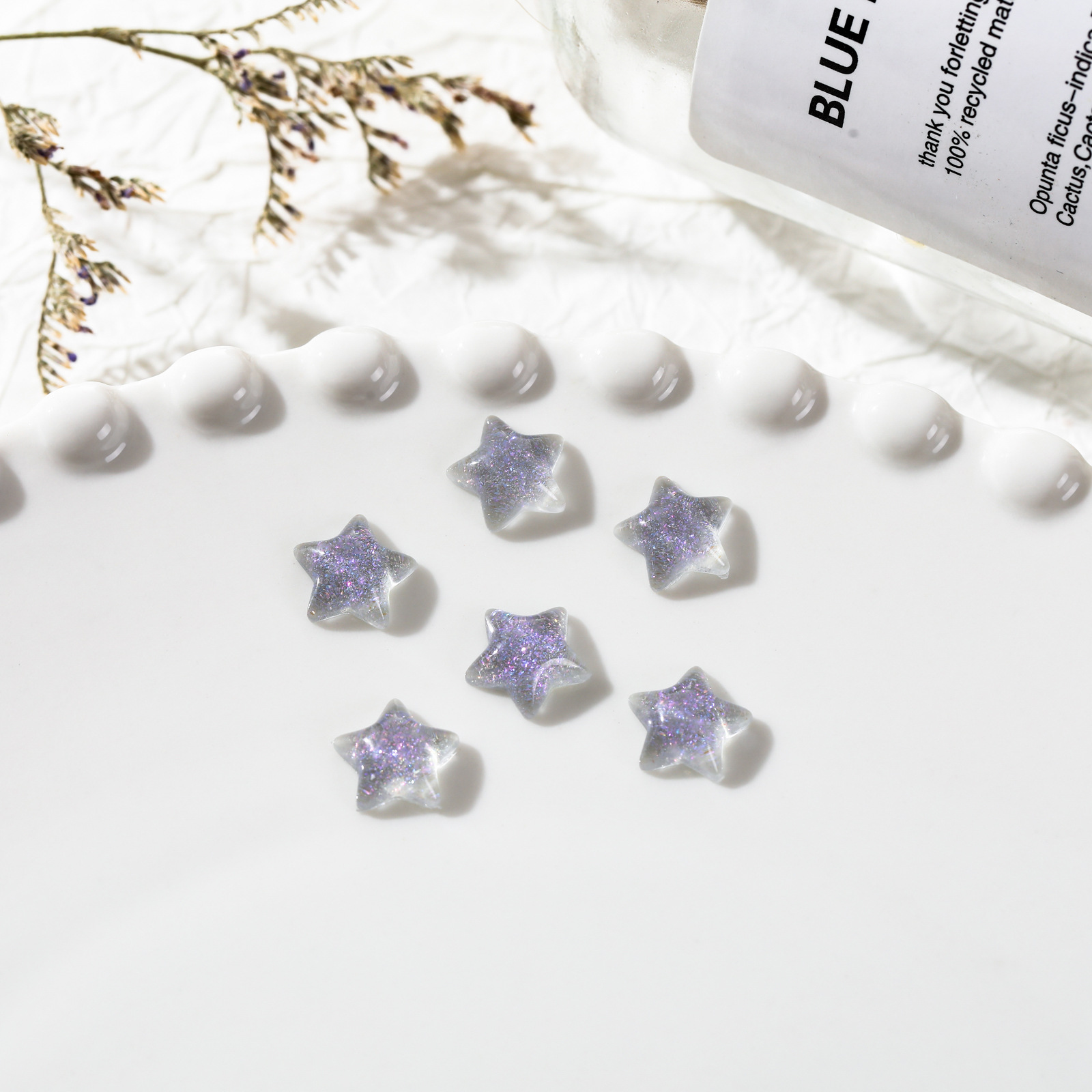 Colorido estrella de cinco puntas accesorios de uñas oro luminoso Mocha estrella resina accesorios DIY uñas horquilla Accesorios