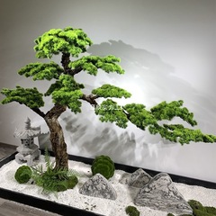ウェルカムパインツリー偽パラソルツリー新中国風屋内造園装飾玄関窓展示ホール乾燥風景組み合わせ