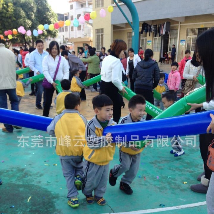 批发新款亲子活动充气啦啦棒PVC充气护腰盆骨枕游乐吹气圆形棒子