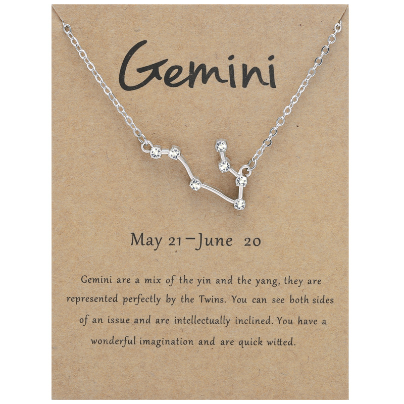 Pendant Necklace Classification Simple Style Constellation Alloy Rhinestone Plating Women's Pendant Necklace