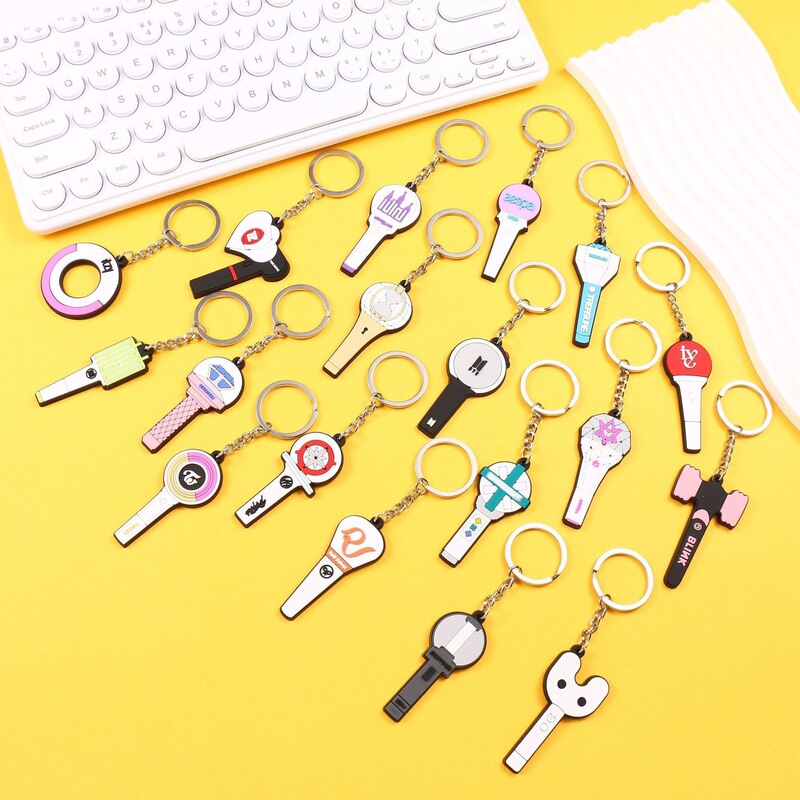 Korean Star Sk Fan Light Stick Style 3D Soft Rubber Single-Sided Keychain Pendant Merchandise Same Style