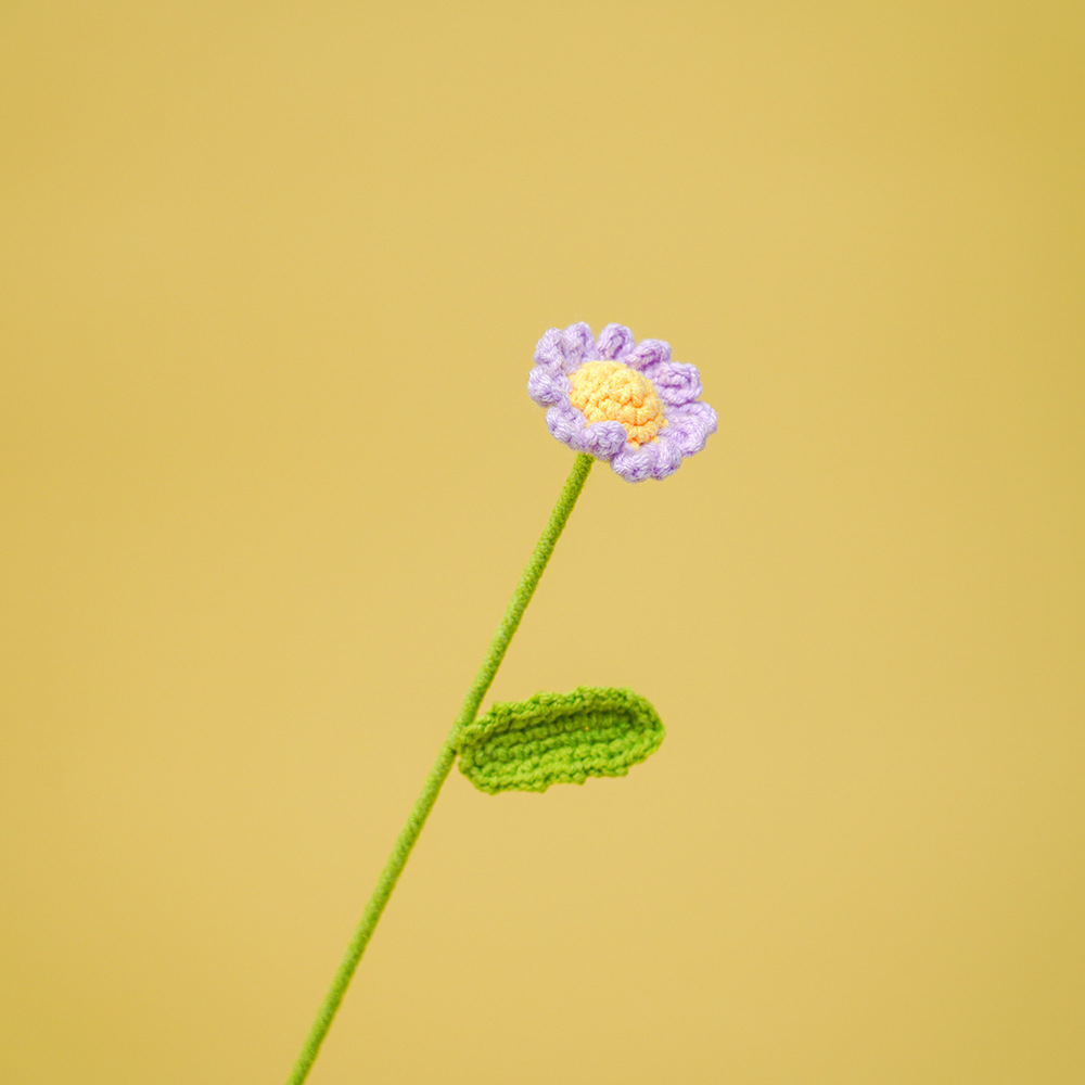 Acabado hecho a mano ganchillo lana tejida Margarita ramo creativo flor eterna regalo del Día de San Valentín novias regalo