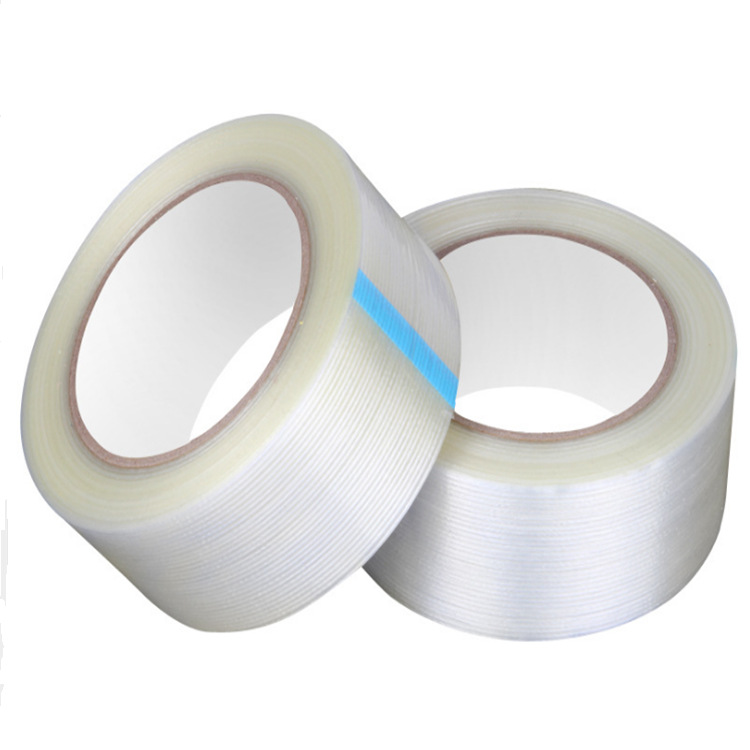 强力纤维胶带 模型家电纤维打包胶带 不残胶单面条纹玻璃纤维胶带
