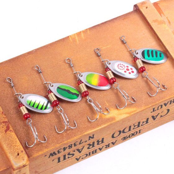 6cm3g metal sequins Luya bait multiple patterns composite rotating sequins three hooks suit bait wholesale